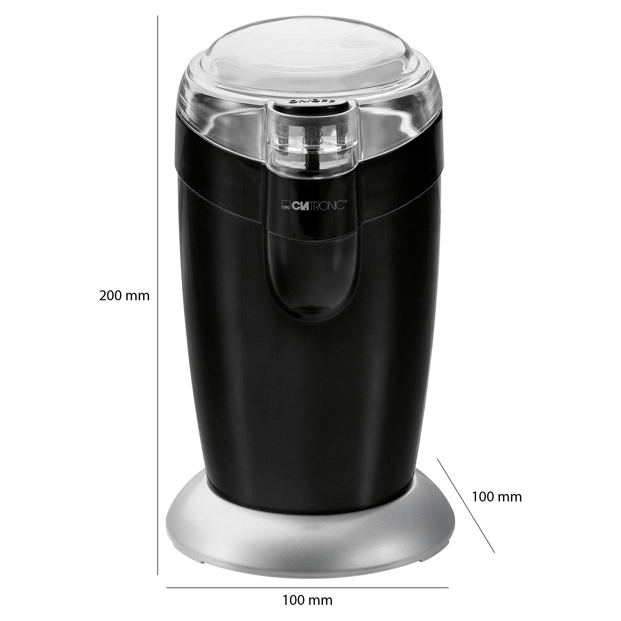 Clatronic KSW 3306 283032 Kaffeemühle Schwarz Edelstahl-Schlagmesser