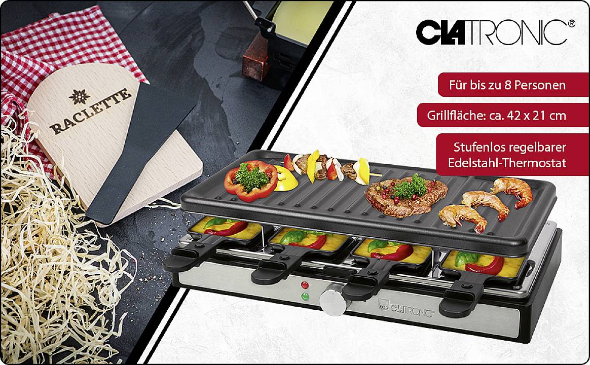 Clatronic RG 3757 Raclette Cool-Touch-Gehäuse