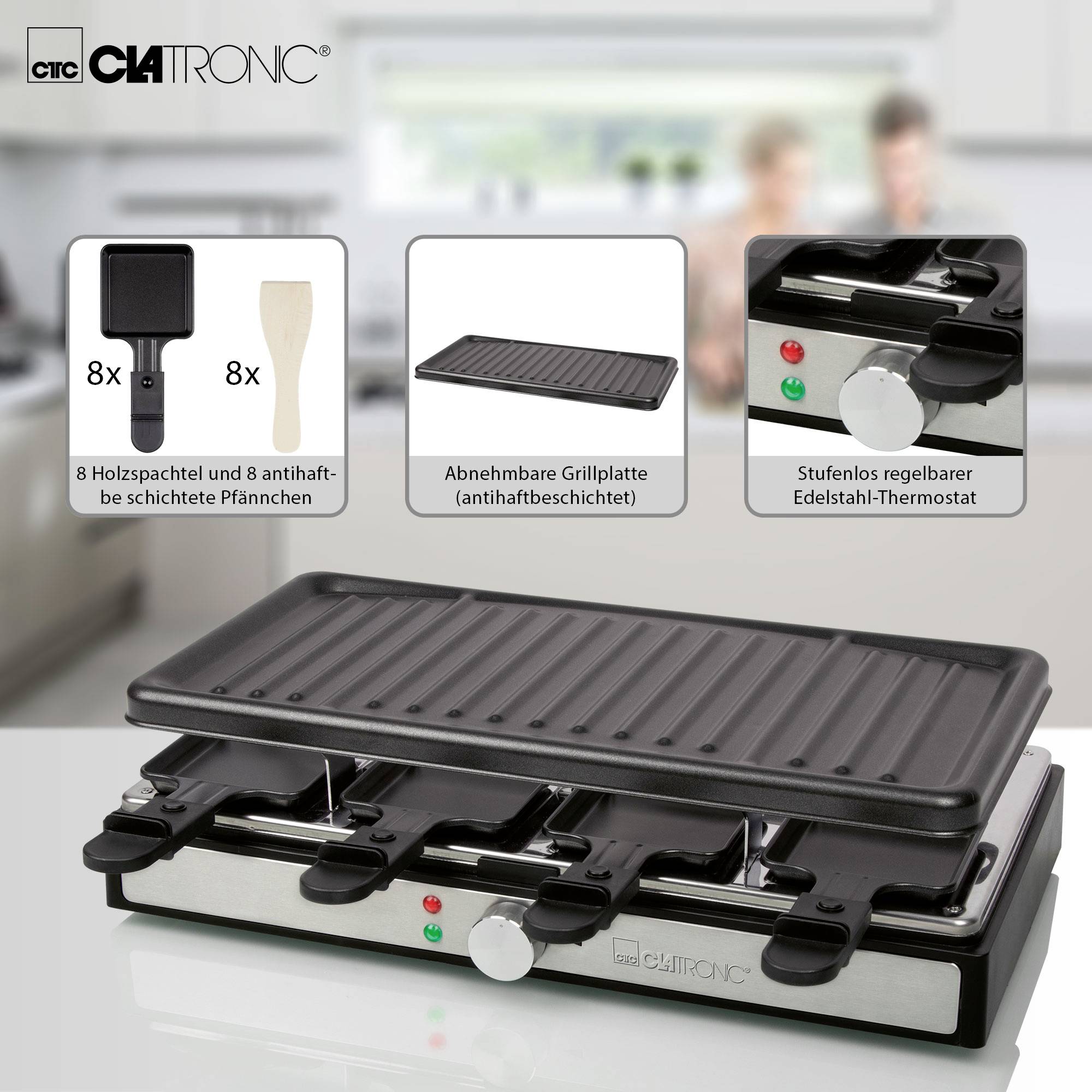 Clatronic RG 3757 Raclette Cool-Touch-Gehäuse