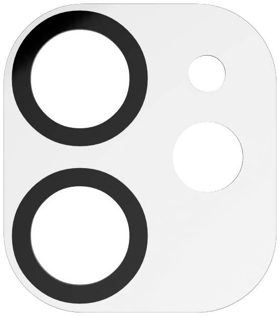 Kameramodul einer modernen Smartphone-Rückseite, mit zwei großen und einem kleinen Objektiv, in minimalistischer Gestaltung.