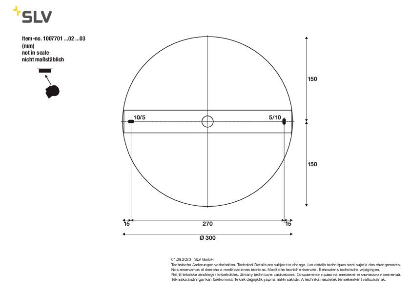SLV ONE FLAT 1007702 Pendelleuchte LED 58W Weiß