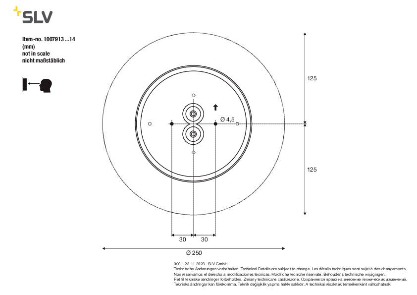 SLV D-RING M 1007914 Außenwandleuchte 15W LED Weiß