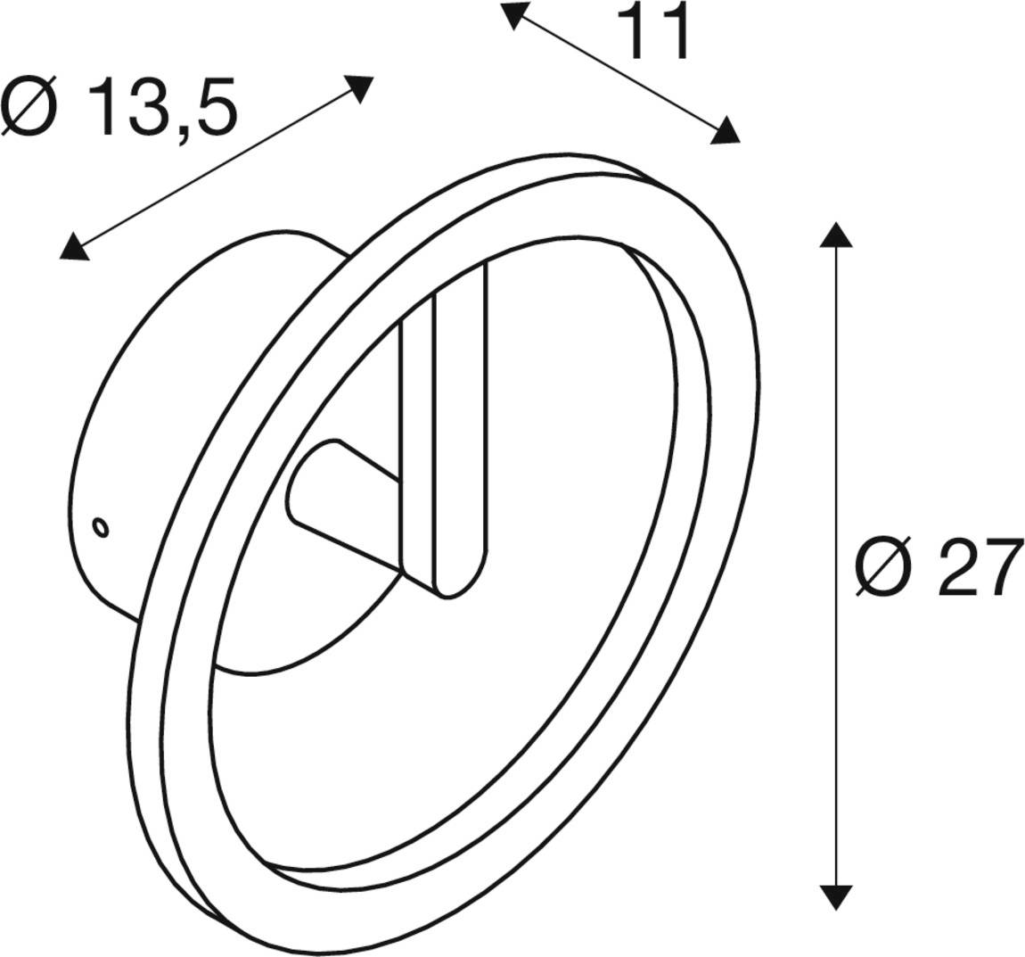 SLV Q-RING 1007918 Außenwandleuchte 10W LED Schwarz