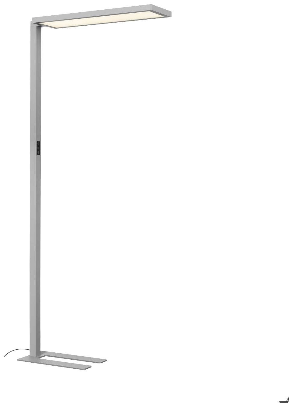 Stehlampe mit modernem, schlankem Design und rechteckigem Lampenschirm. Ideal für Büro- oder Wohnräume.