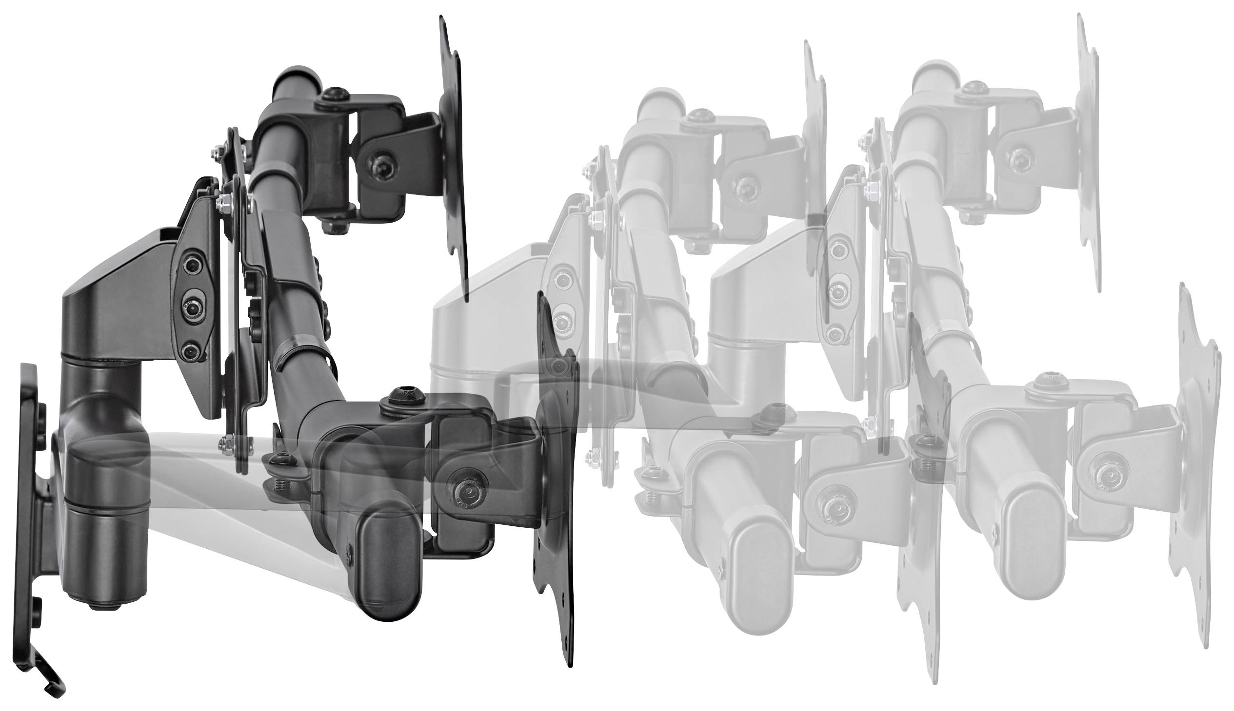 SpeaKa Professional SP-TVM-512 2fach Monitor-Wandhalterung 33,0cm (13") - 68,6cm (27") Schwarz Drehbar, Neigbar, Schwenkbar