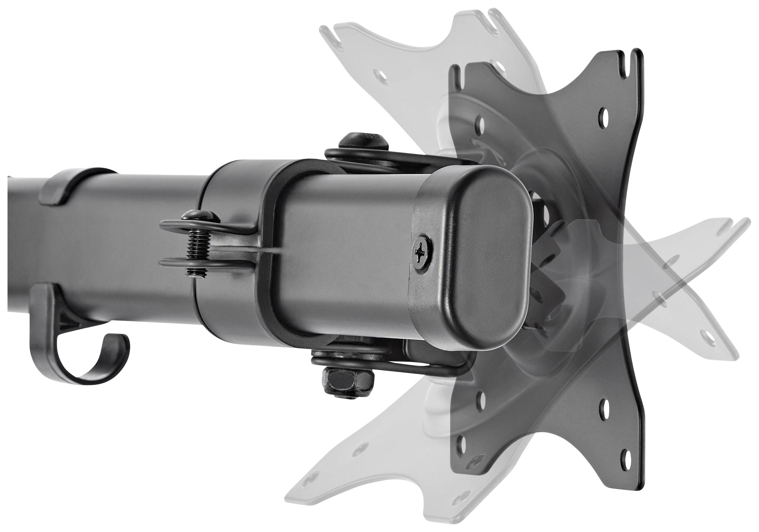 SpeaKa Professional SP-TVM-512 2fach Monitor-Wandhalterung 33,0cm (13") - 68,6cm (27") Schwarz Drehbar, Neigbar, Schwenkbar