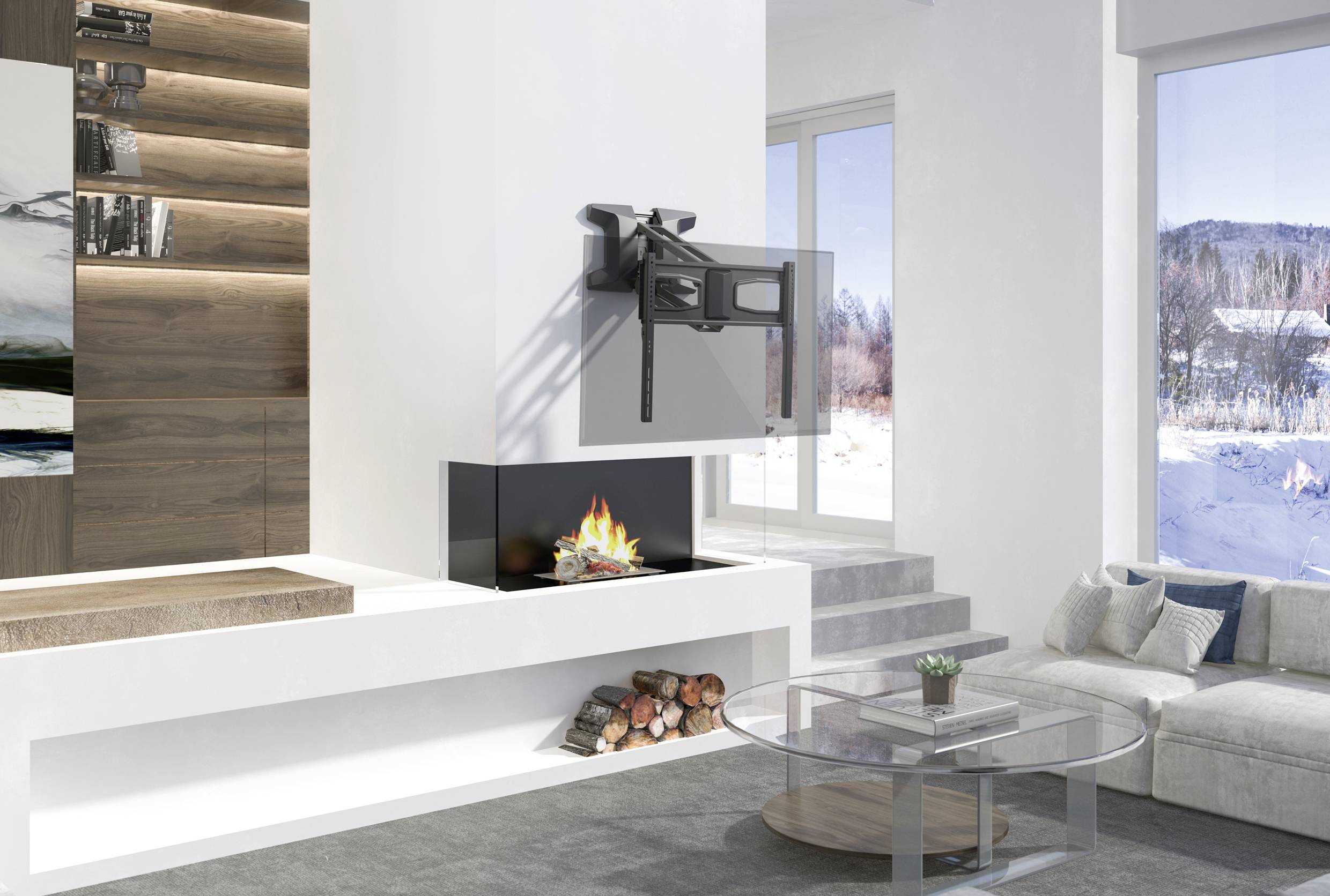 SpeaKa Professional SP-TVM-900 TV-Wandhalterung Geeignet für Curved-TV's, Mit Fernbedienung 94,0cm (37") - 177,8cm (70")