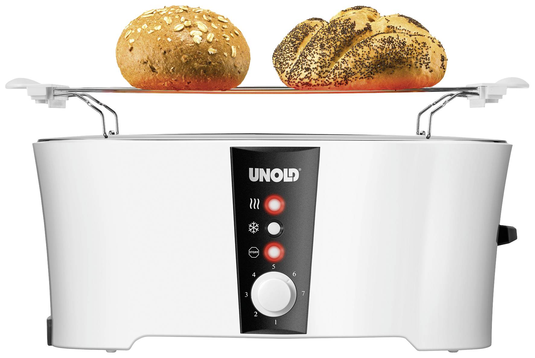 Unold Design Dual Toaster Cool-Touch-Gehäuse Weiß, Schwarz