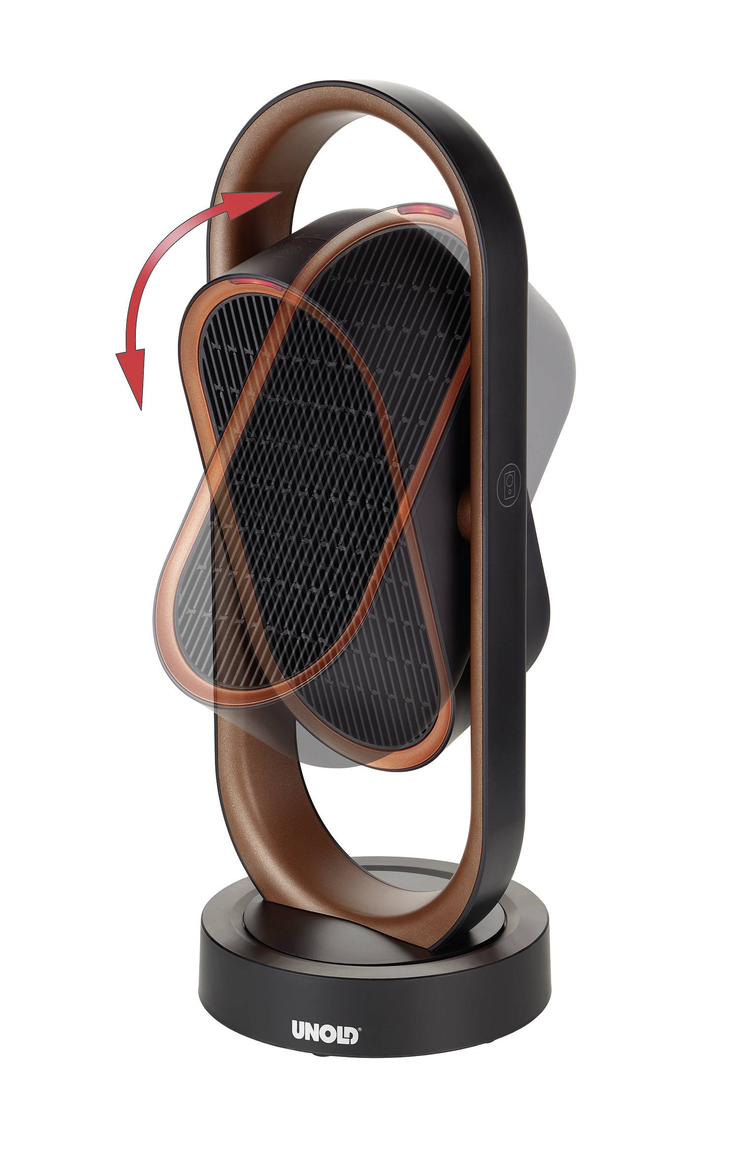 Unold 86535 3D PTC-Keramik-Heizlüfter 3D Kupfer, Schwarz