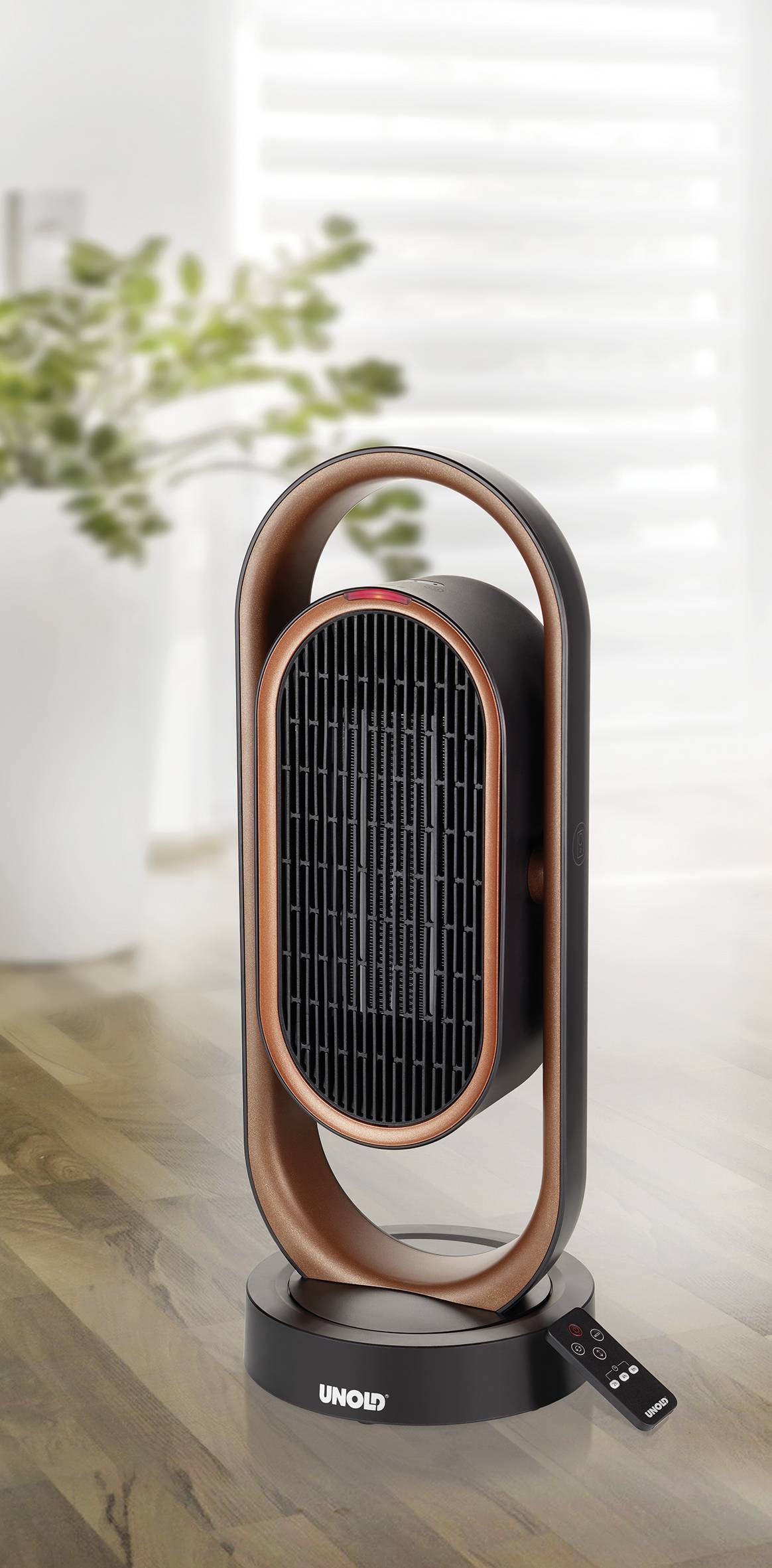 Unold 86535 3D PTC-Keramik-Heizlüfter 3D Kupfer, Schwarz