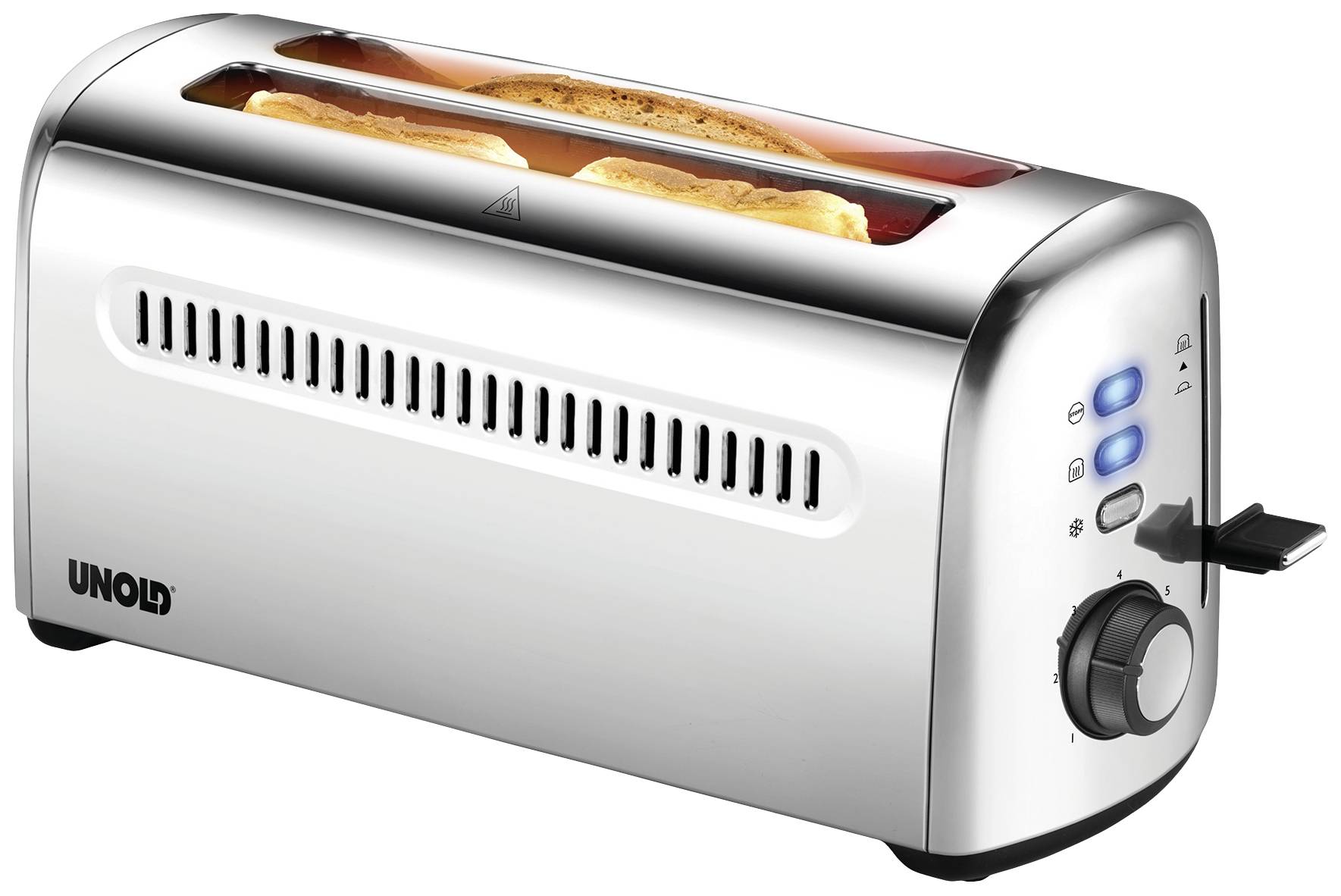 Unold 4er Retro Toaster Kontrollleuchte Edelstahl