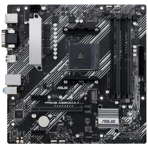 Asus PRIME A520M-A II Carte mère Socket (PC) AMD AM4 Facteur de forme (détails) ATX Chipset de la carte mère AMD® A520