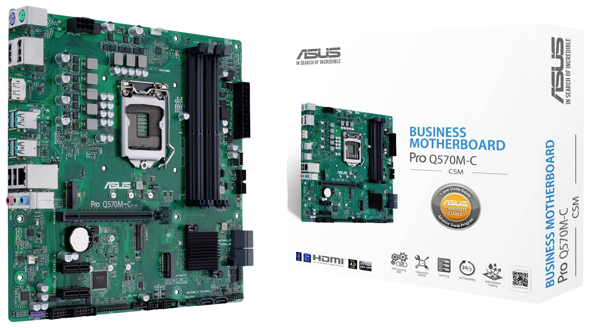 Asus PRO Q570M-C/CSM Mainboard Sockel (PC) Intel® LGA 1200 Formfaktor (Details) ATX