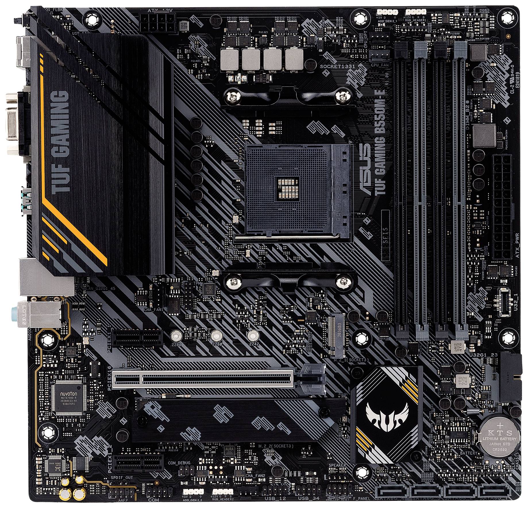 Asus TUF GAMING B550M-E Mainboard Sockel (PC) AMD AM4 Formfaktor (Details) ATX Mainboard-Chipsatz A
