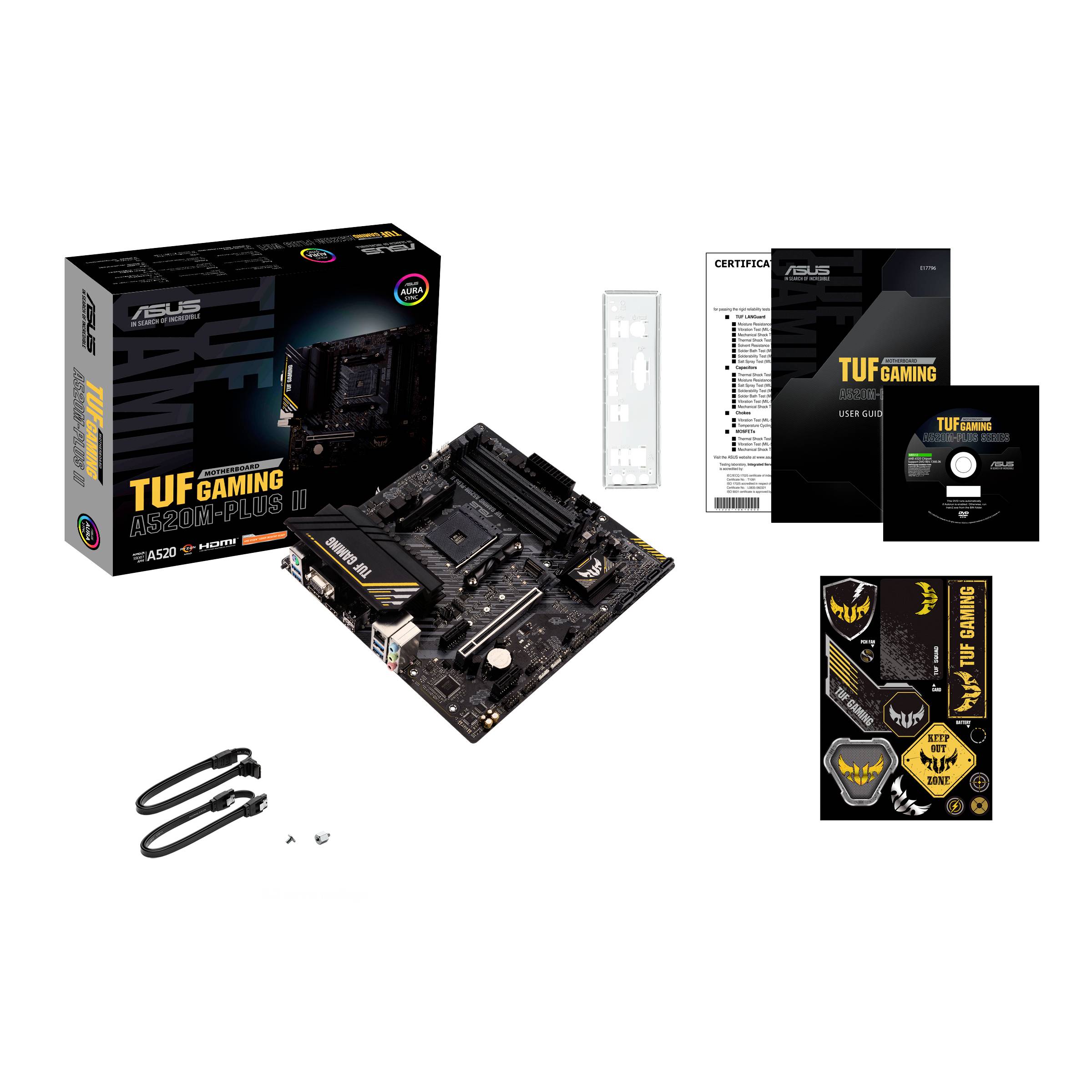 Asus TUF GAMING A520M-PLUS II Mainboard Sockel (PC) AMD® AM4 Formfaktor (Details) ATX Mainboard-Chipsatz AMD® A520