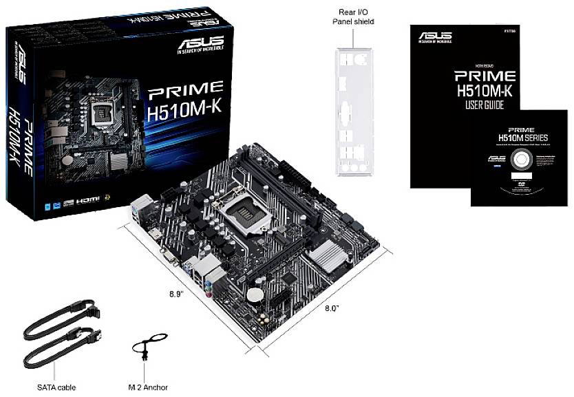 Asus PRIME H510M-K Mainboard Sockel (PC) Intel® LGA 1200 Formfaktor (Details) Micro-ATX Mainboard-Chipsatz Intel® H510