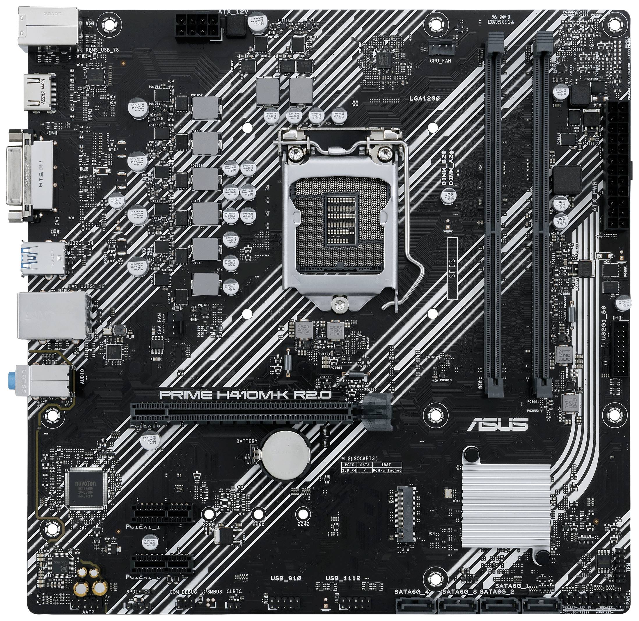 Asus PRIME H410M-K R2.0 Mainboard Sockel (PC) Intel® 1200 Formfaktor (Details) ATX Mainboard-Chipsa