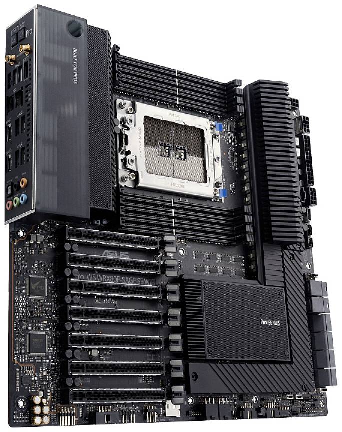 Asus sWRX 8 PRO WS WRX80E-SAGE SE WIFI Mainboard Sockel (PC) AMD® SP3 Formfaktor (Details) ATX Mainboard-Chipsatz AMD® WRX80