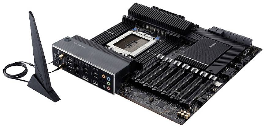 Asus sWRX 8 PRO WS WRX80E-SAGE SE WIFI Mainboard Sockel (PC) AMD® SP3 Formfaktor (Details) ATX Mainboard-Chipsatz AMD® WRX80