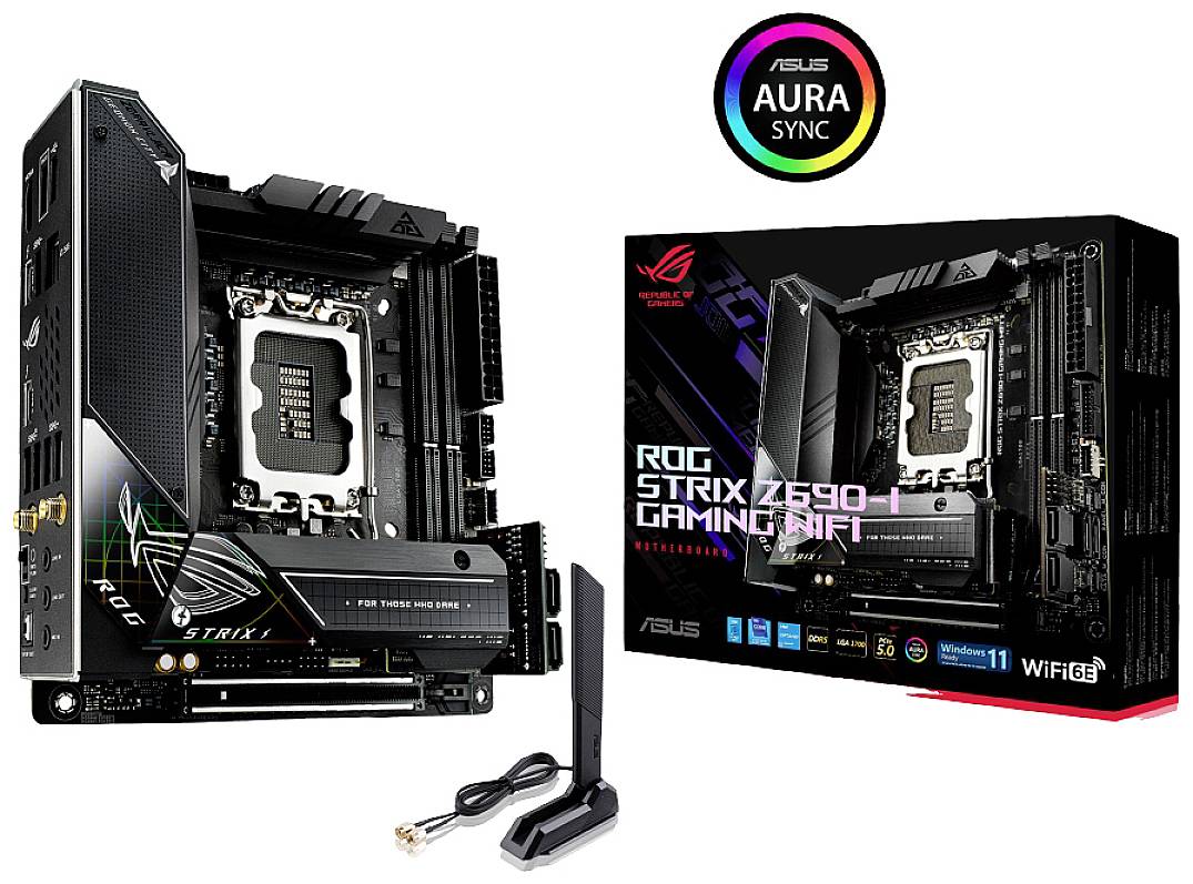 Asus ROG STRIX Z690-I GAMING WIFI Mainboard Sockel (PC) Intel® 1700 Formfaktor (Details) ATX Mainbo