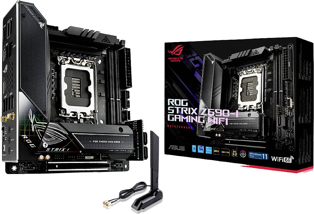 Asus ROG STRIX Z690-I GAMING WIFI Mainboard Sockel (PC) Intel® 1700 Formfaktor (Details) ATX Mainbo