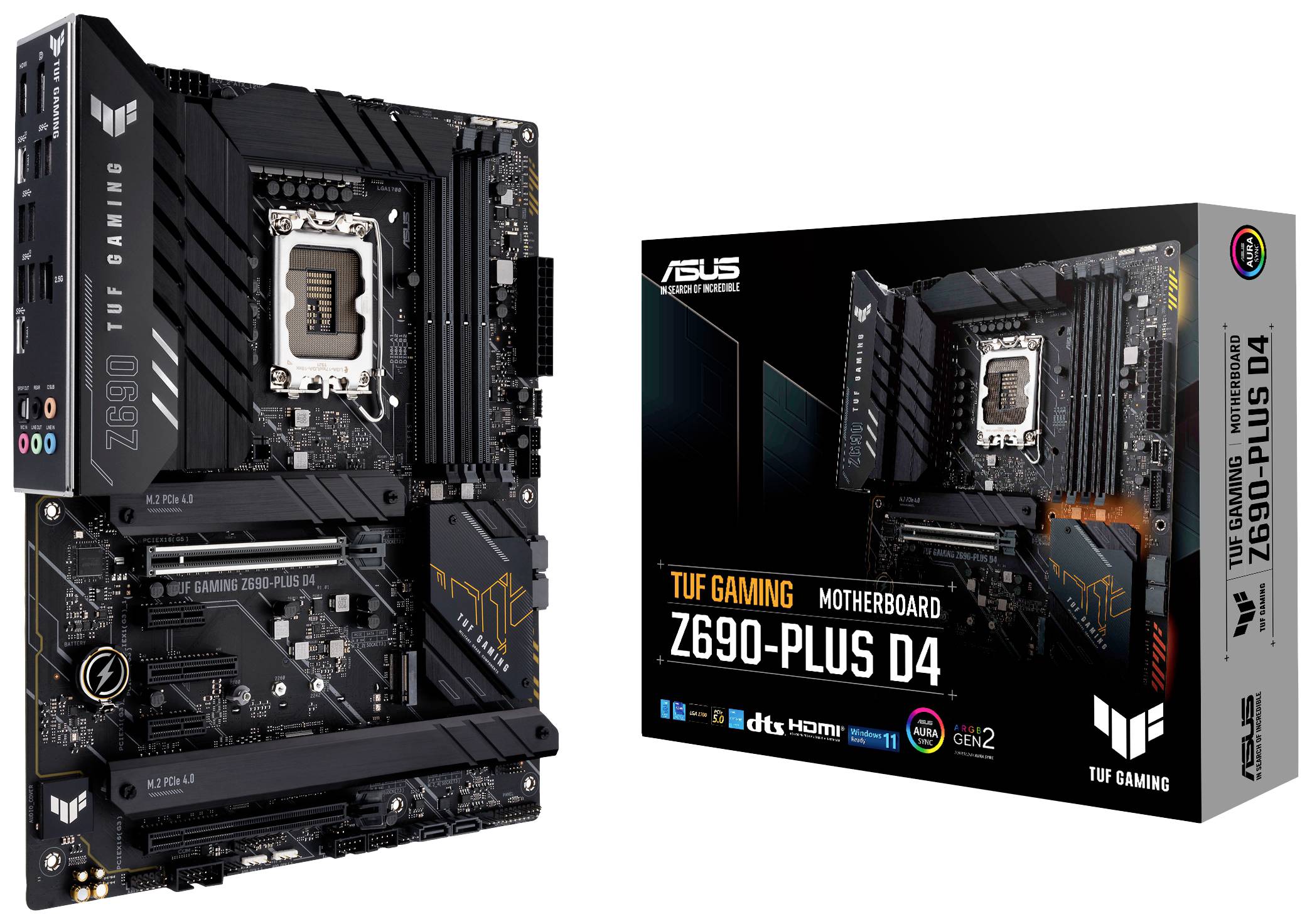 Asus TUF GAMING Z690-PLUS D4 Mainboard Sockel (PC) Intel® 1700 Formfaktor (Details) ATX Mainboard-Chipsatz Intel® Z690