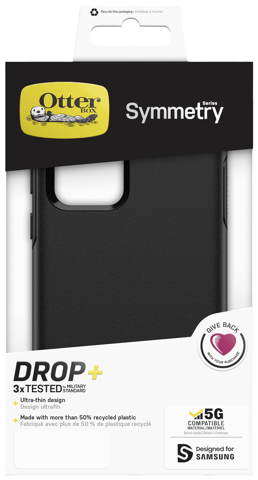 Otterbox Symmetry Backcover Samsung Galaxy S22 Ultra Schwarz Induktives Laden, Stoßfest 840104296264