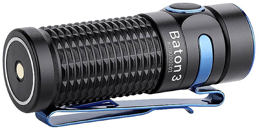 OLight Baton 3 Premium Black LED Taschenlampe akkubetrieben 1200lm 33h 53g