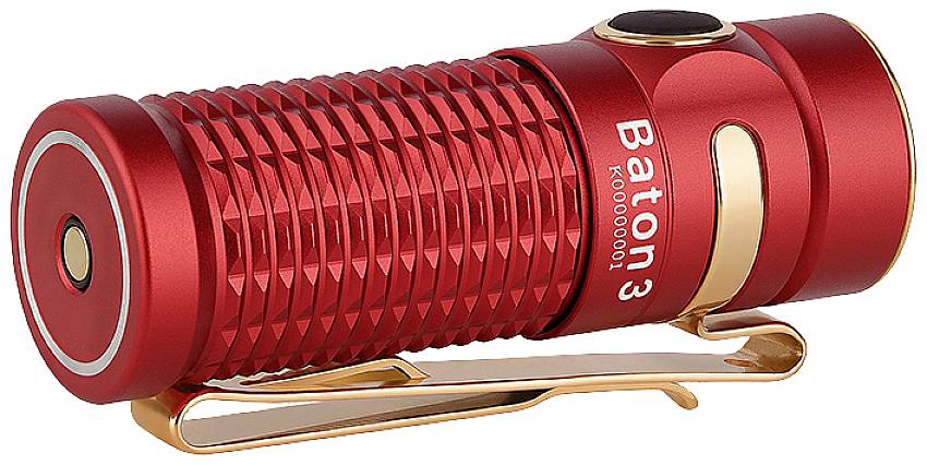 OLight Baton 3 Premium Red LED Taschenlampe akkubetrieben 1200 lm 33 h 53 g