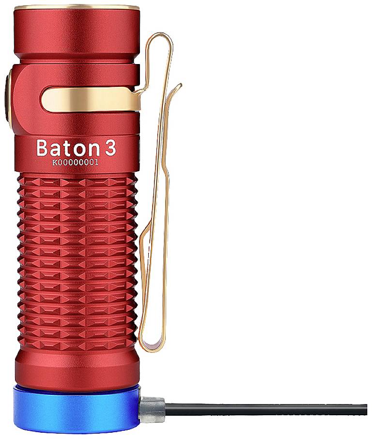 OLight Baton 3 Premium Red LED Taschenlampe akkubetrieben 1200 lm 33 h 53 g