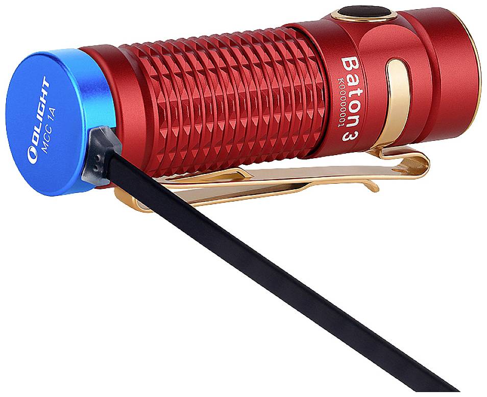 OLight Baton 3 Premium Red LED Taschenlampe akkubetrieben 1200 lm 33 h 53 g