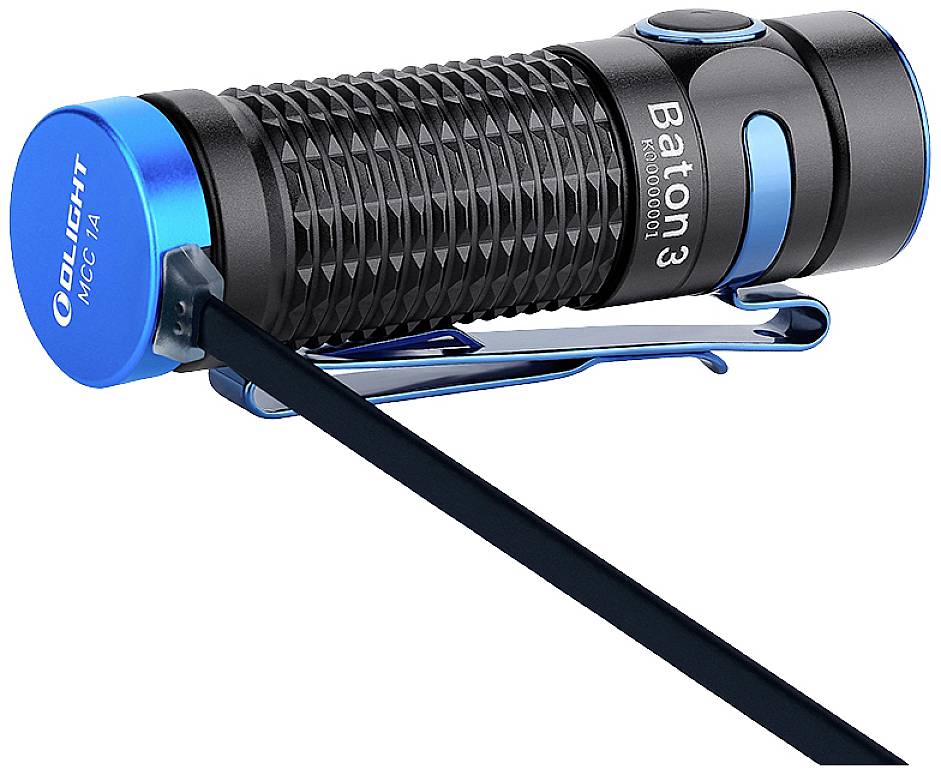OLight Baton 3 Black LED Taschenlampe akkubetrieben 1200 lm 33 h 53 g
