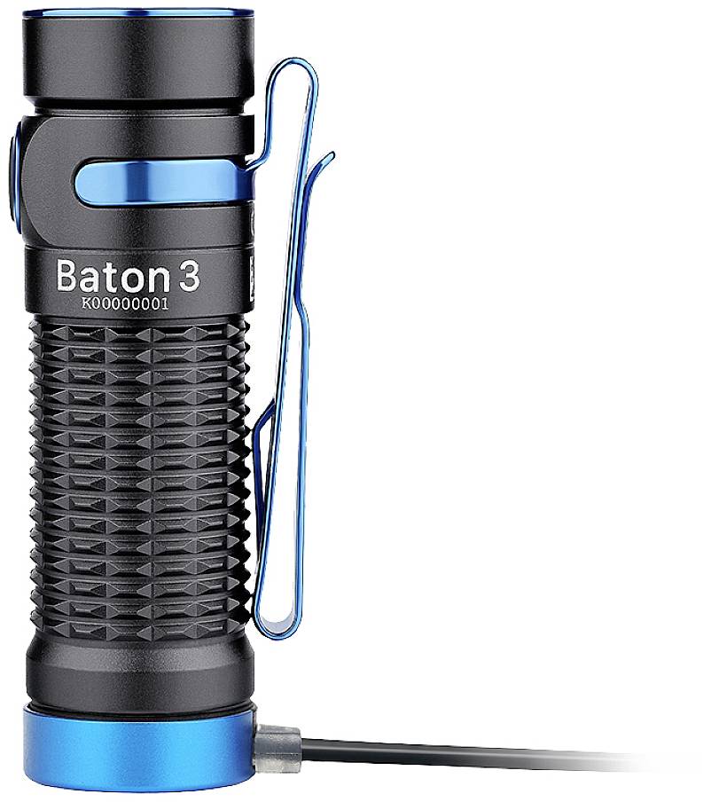 OLight Baton 3 Black LED Taschenlampe akkubetrieben 1200 lm 33 h 53 g