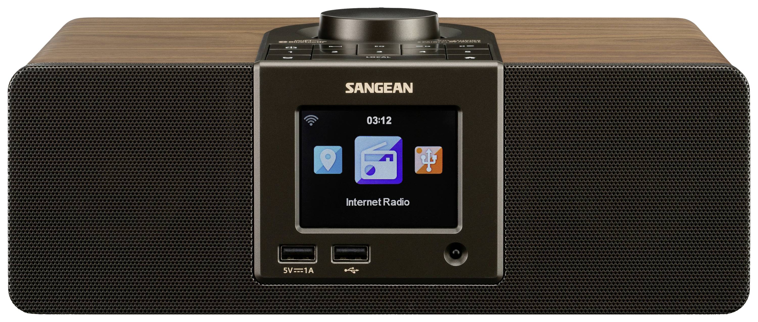 Sangean WFR-32 Internet Tischradio Internet Bluetooth®, AUX, USB, Internetradio Inkl. Fernbedienung Schwarz, Holz