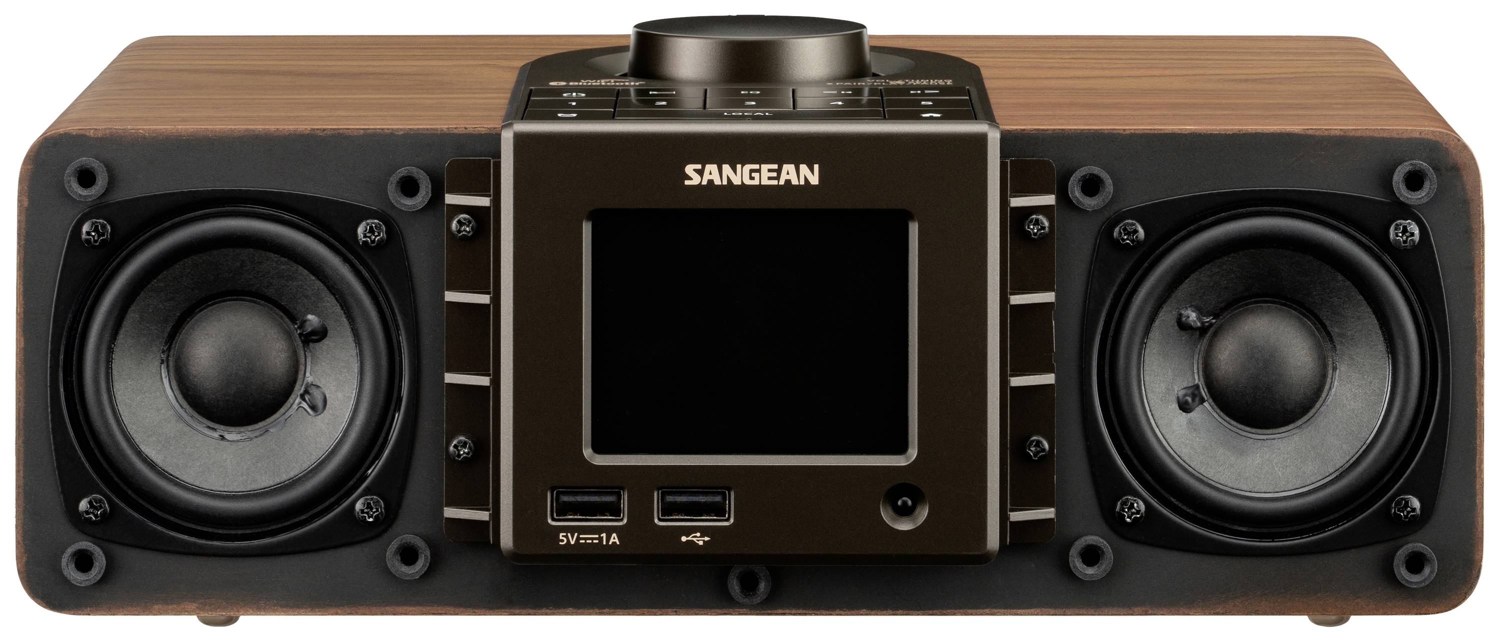 Sangean WFR-32 Internet Tischradio Internet Bluetooth®, AUX, USB, Internetradio Inkl. Fernbedienung Schwarz, Holz