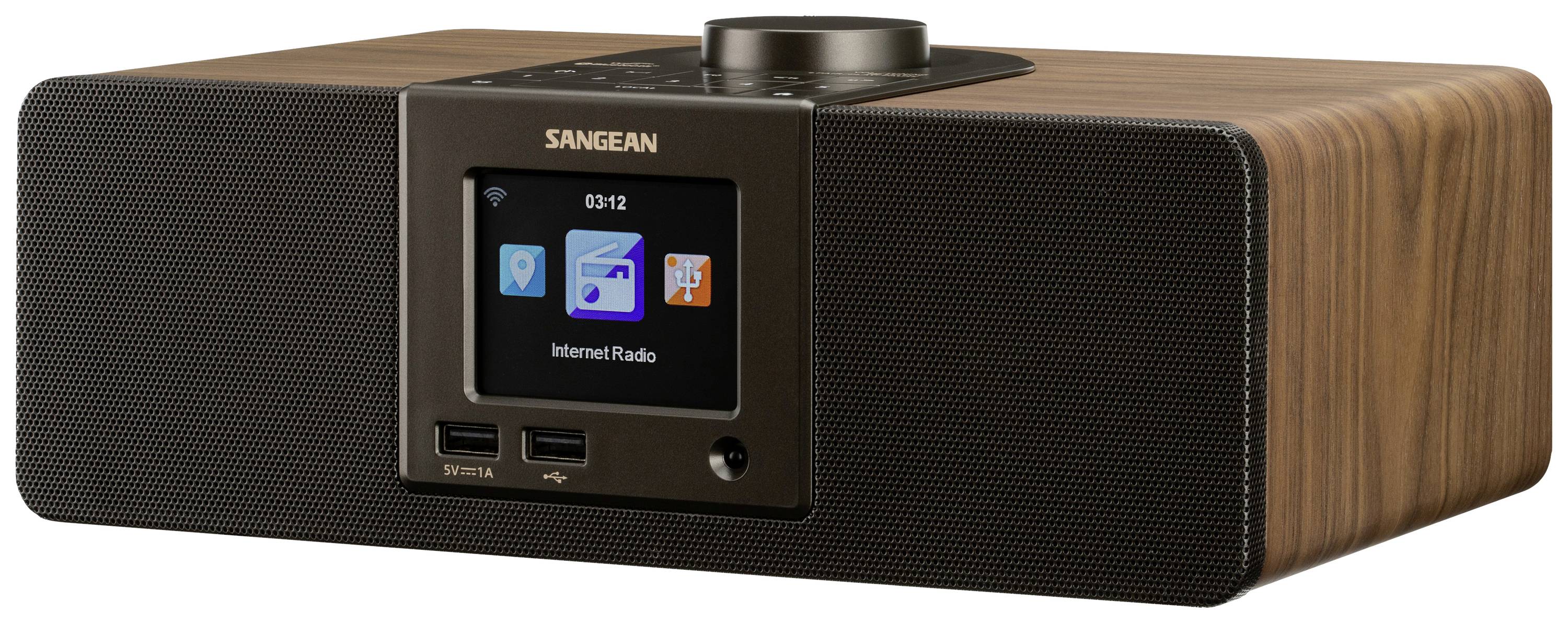 Sangean WFR-32 Internet Tischradio Internet Bluetooth®, AUX, USB, Internetradio Inkl. Fernbedienung Schwarz, Holz