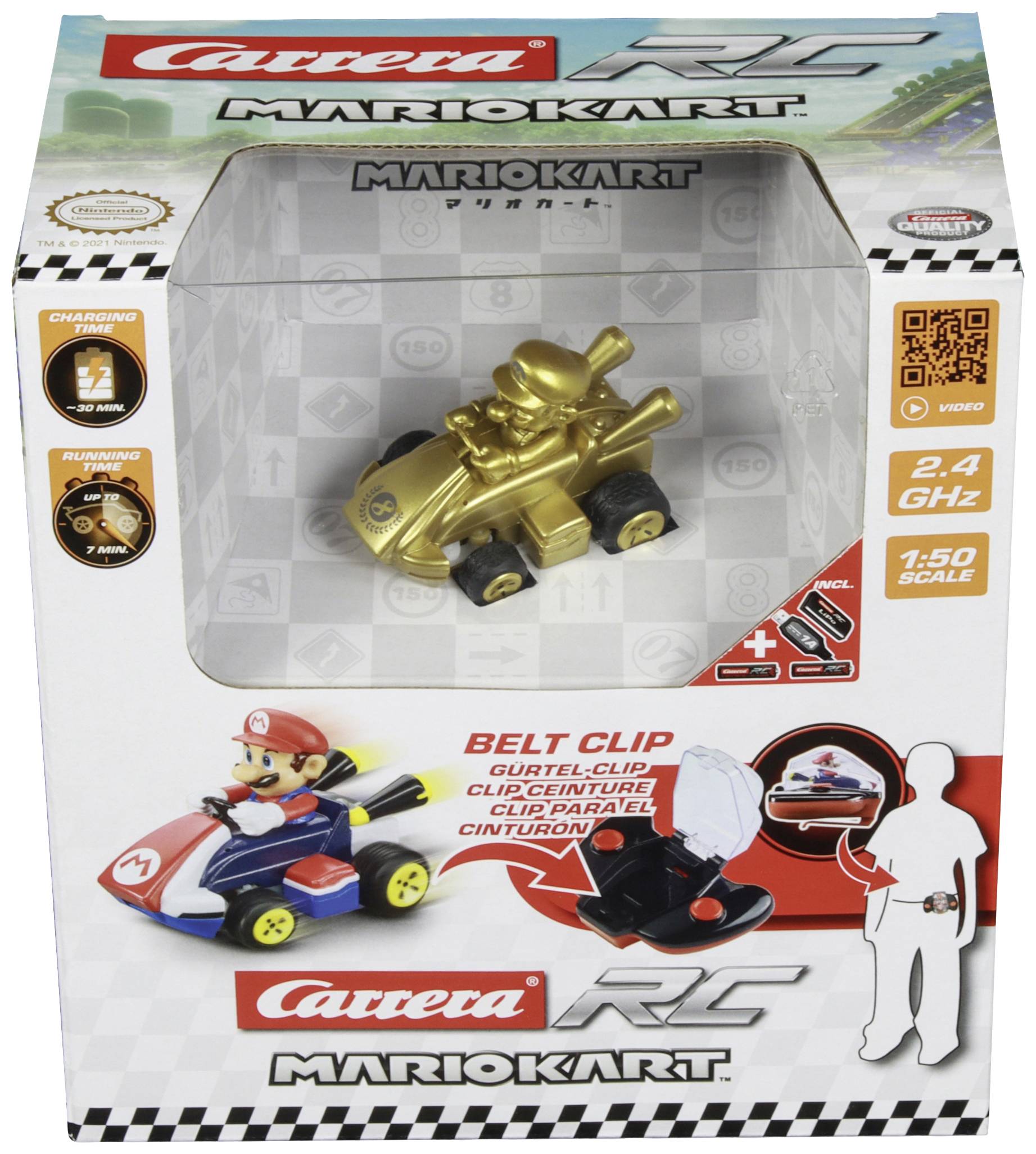 Carrera RC 370430001P Mario Gold RC Einsteiger Modellauto Elektro Rennwagen