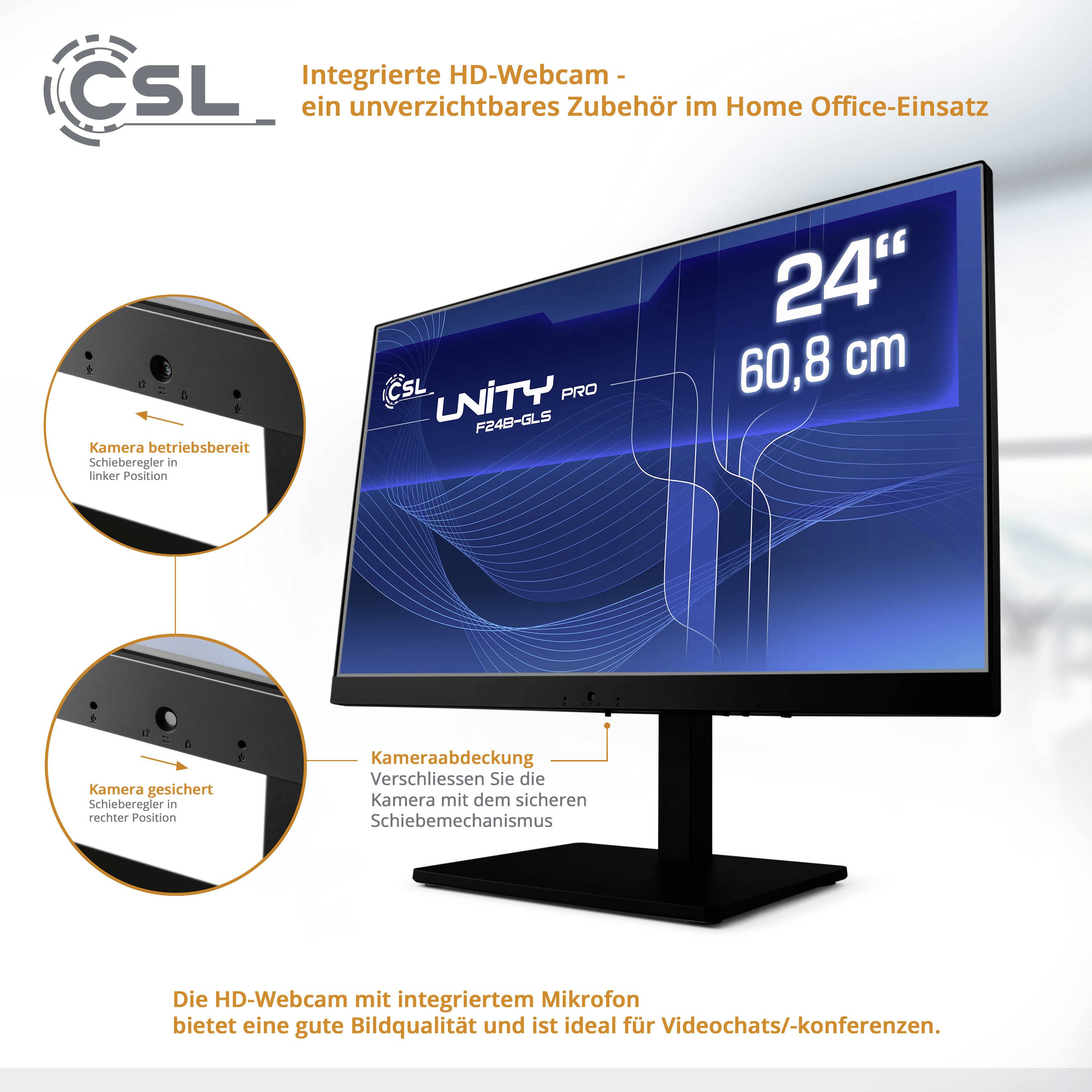 CSL Computer All-in-One PC Unity PRO F24B-GLS 60.5cm (23.8 Zoll) Full HD Intel® Celeron® N4120 16GB RAM 512GB SSD Intel UHD