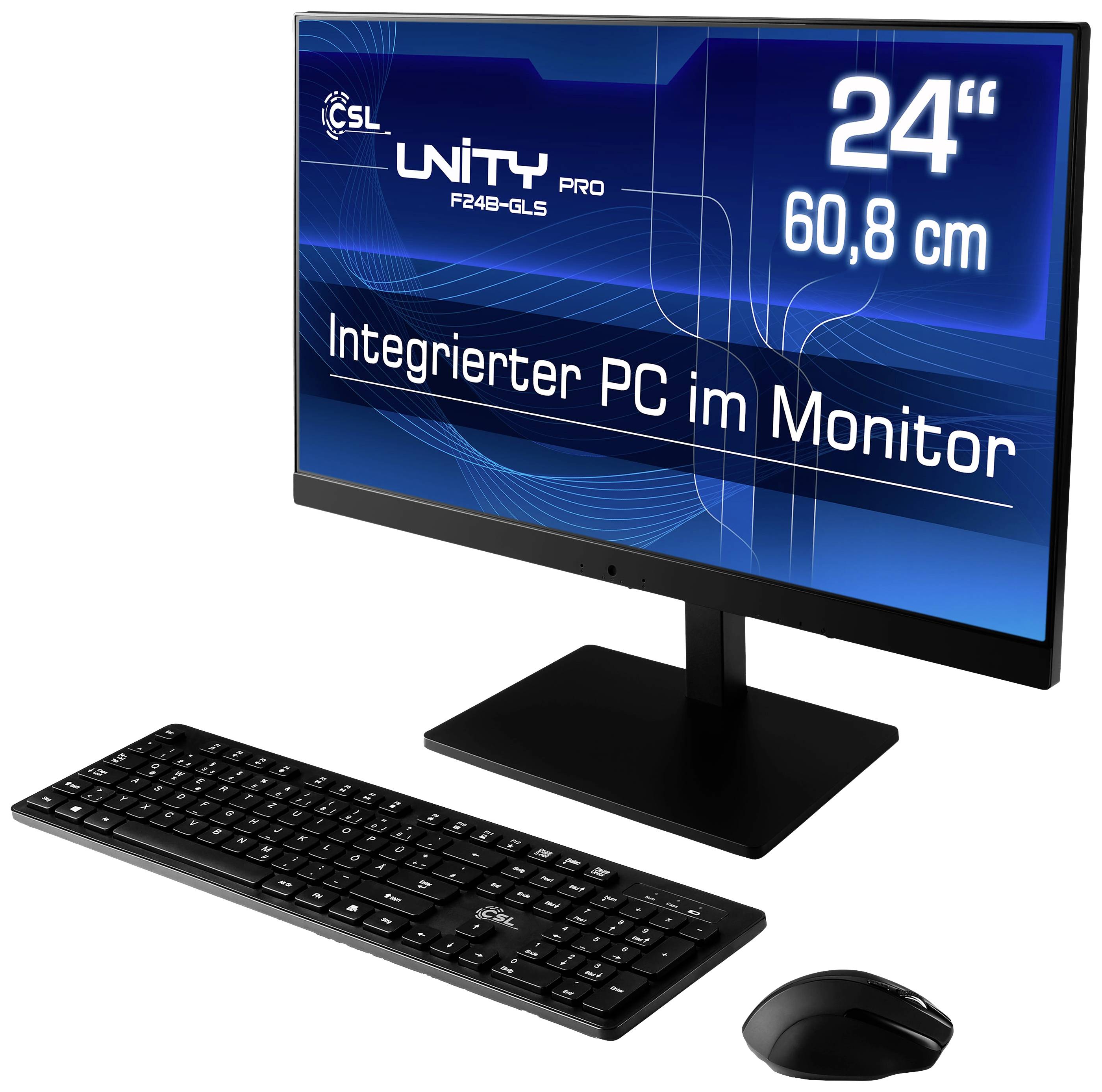 CSL Computer All-in-One PC Unity PRO F24B-GLS 60.5cm (23.8 Zoll) Full HD Intel® Celeron® N4120 16GB RAM 512GB SSD Intel UHD
