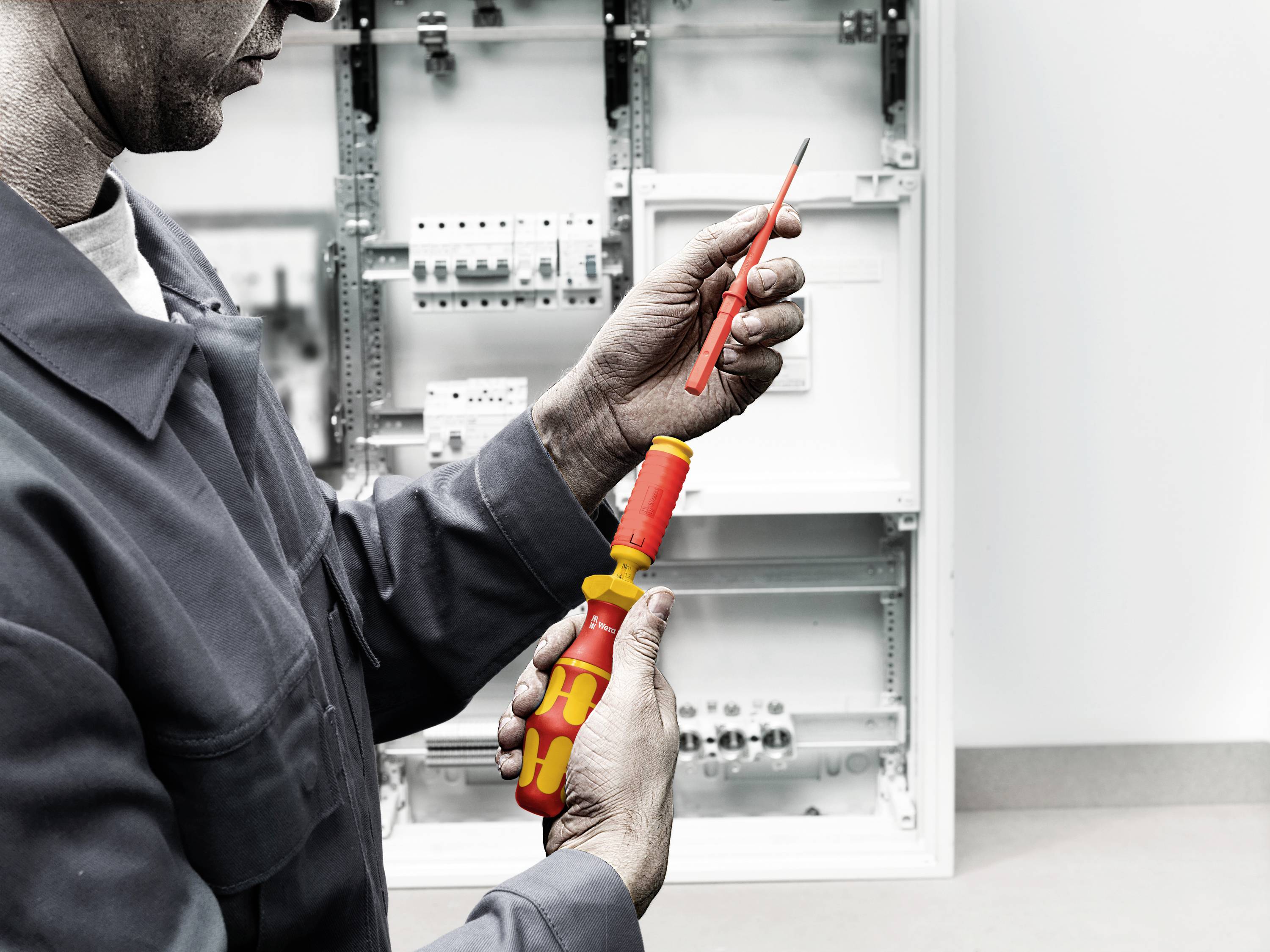 Wera KK 60 i Elektriker, Elektrotechnik und Feinwerktechnik, VDE, Werkstatt Schlitz Wechselklinge 4 mm
