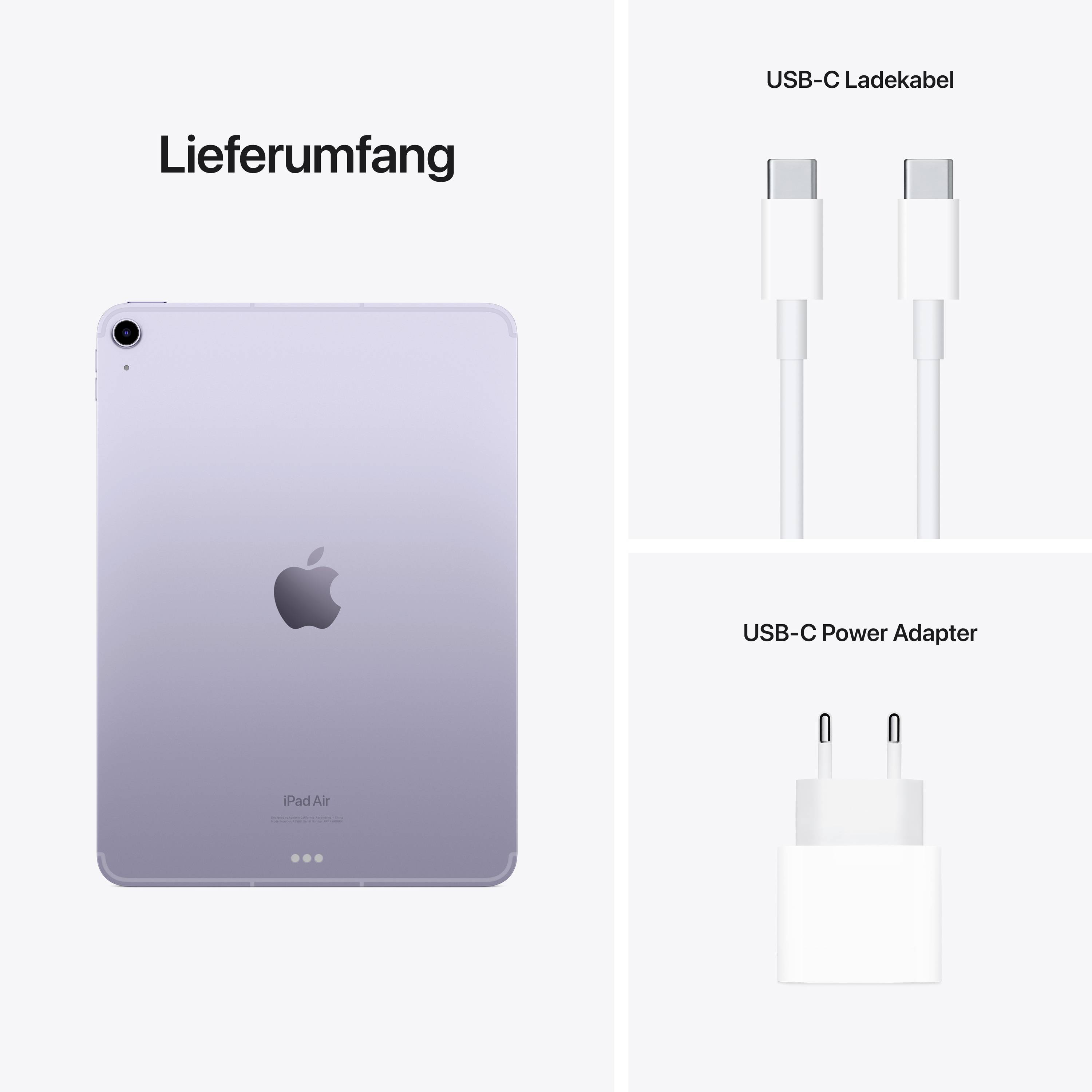 Apple iPad Air 10.9 (5. Generation, 2022) WiFi + Cellular 64 GB Violett 27.7 cm (10.9 Zoll) Apple M1 iPadOS 15 2360 x 1640 Pixel