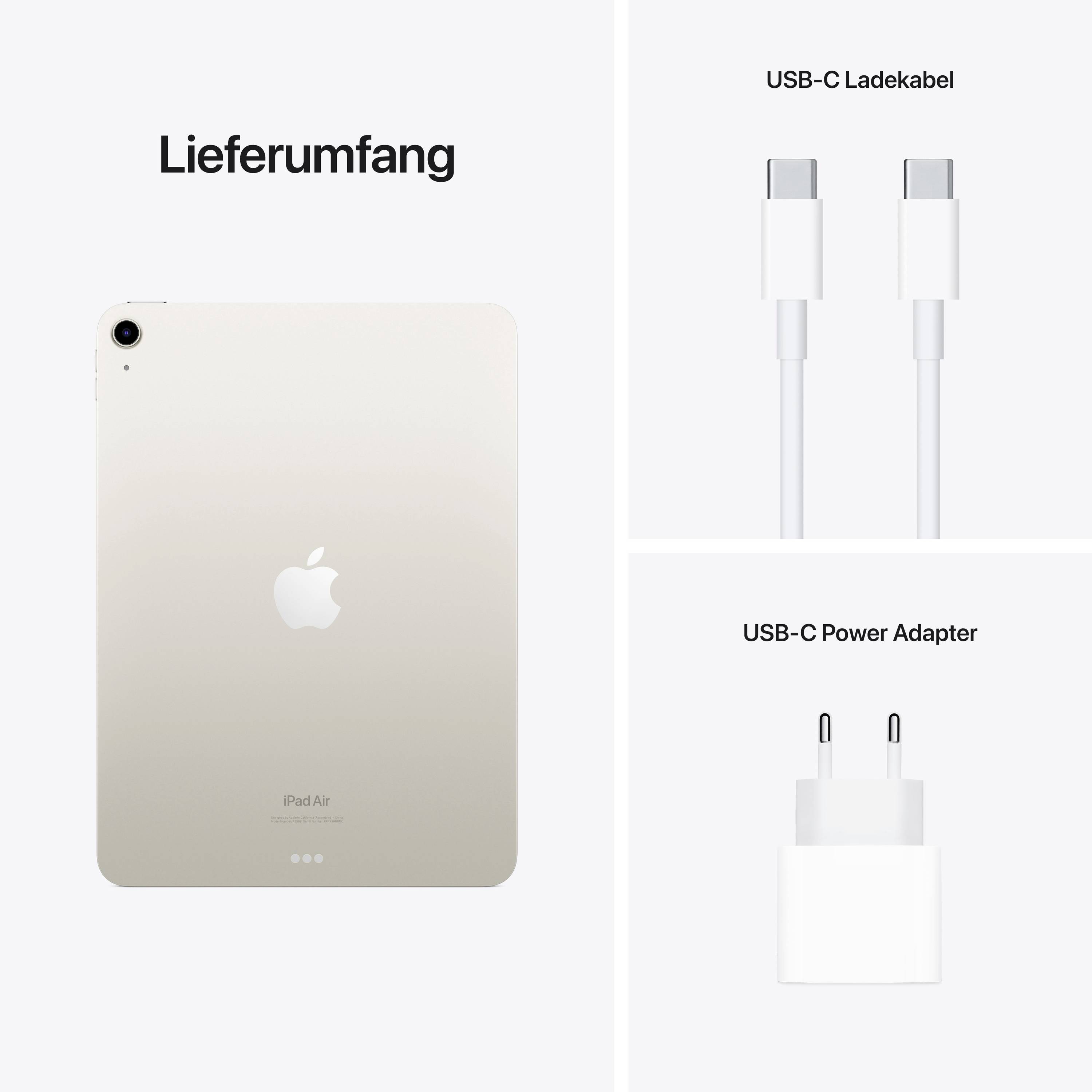 Apple iPad Air 10.9 (5. Generation, 2022) WiFi 256 GB Polarstern 27.7 cm (10.9 Zoll) Apple M1 iPadOS 15 2360 x 1640 Pixel