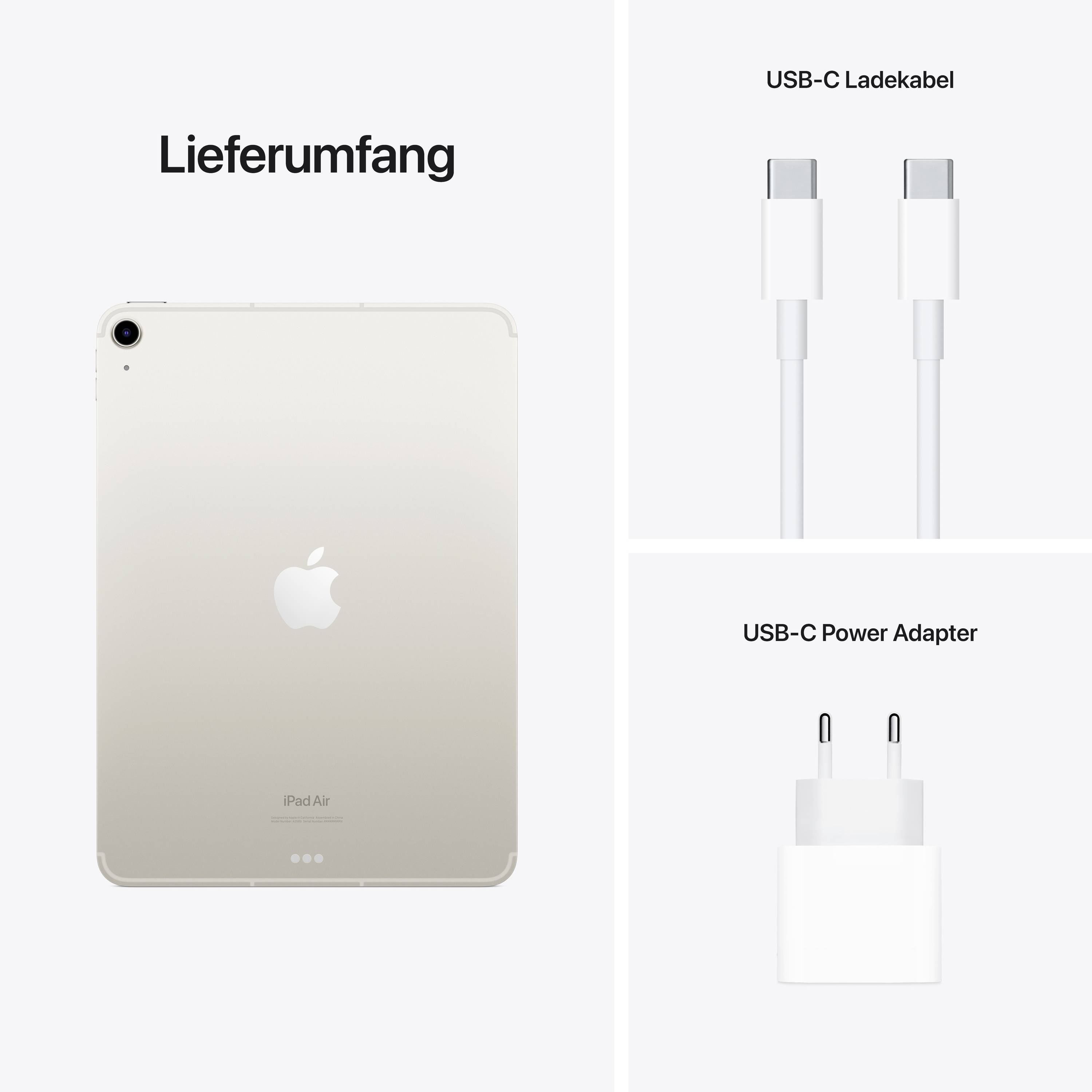 Apple iPad Air 10.9 (5. Generation, 2022) WiFi + Cellular 256 GB Polarstern 27.7 cm (10.9 Zoll) App