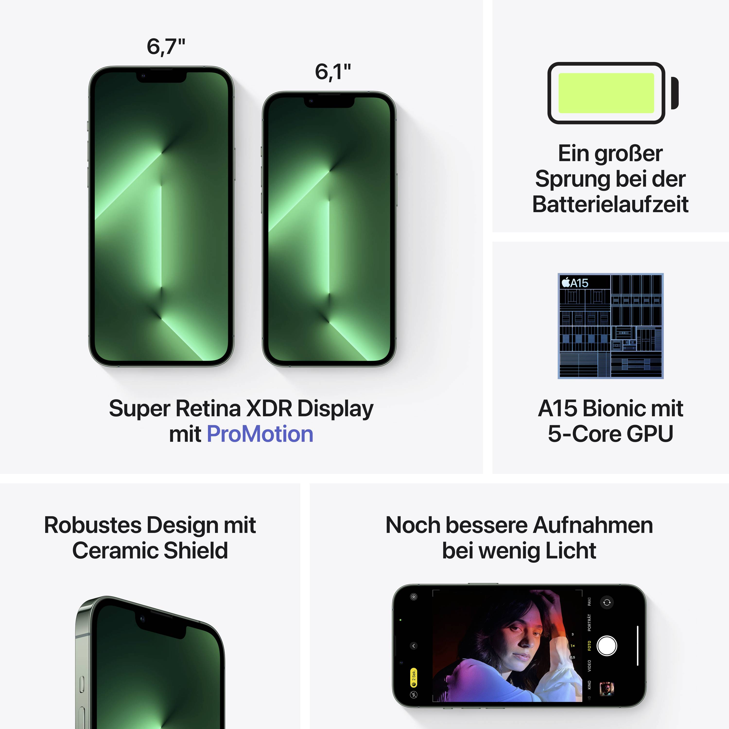 Apple iPhone 13 Pro Max Alpingrün 128 GB 17 cm (6.7 Zoll)