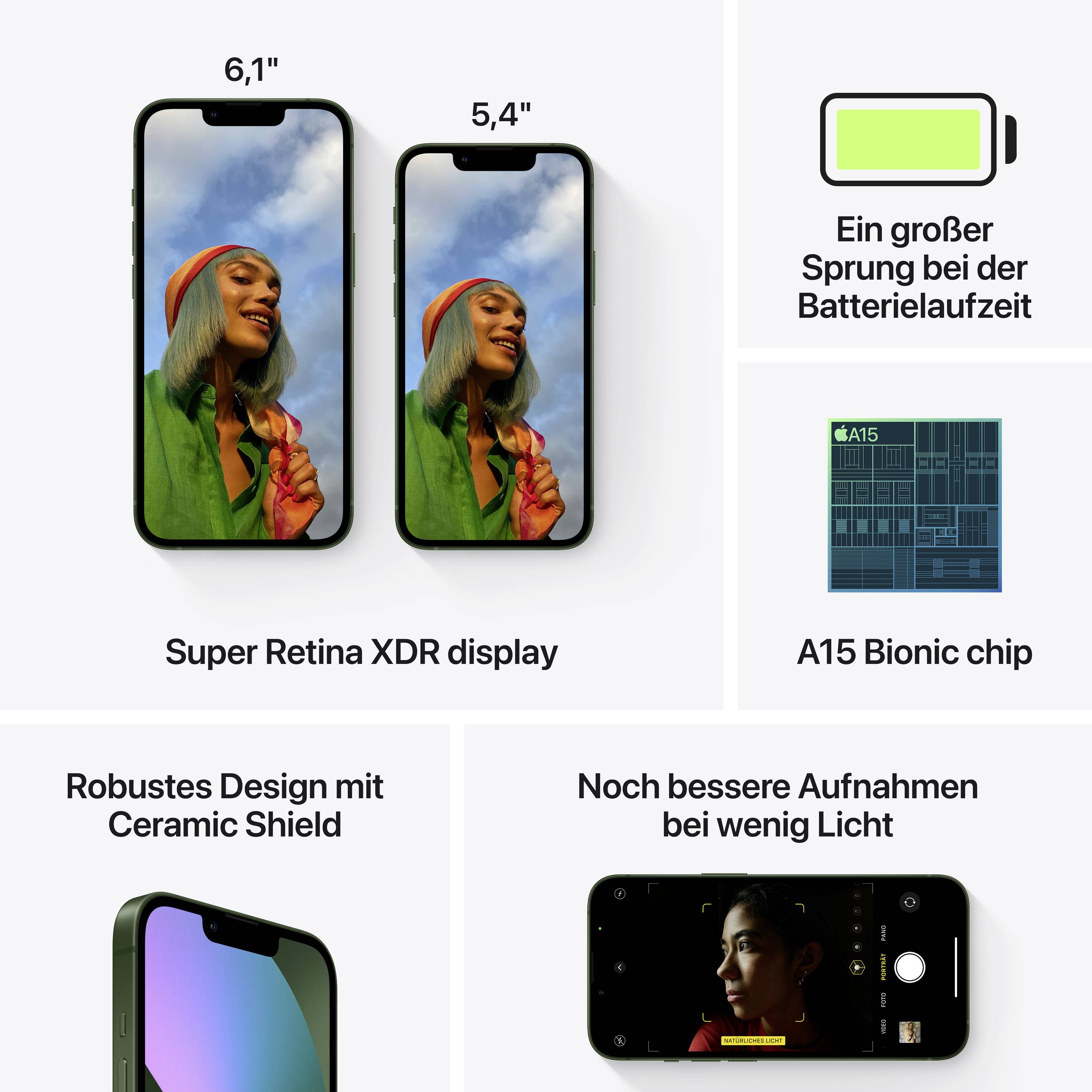 Apple iPhone 13 Grün 128 GB 15.5 cm (6.1 Zoll)