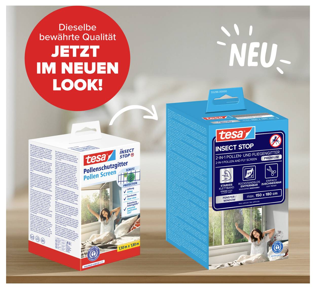 Tesa 55296-00000-00 Pollenschutzgitter (B x H) 1500mm x 1800mm Anthrazit 1St.