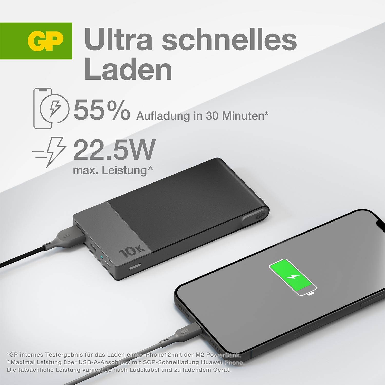 GP MP10B Powerbank 10000 mAh USB PD Li-Ion Grau