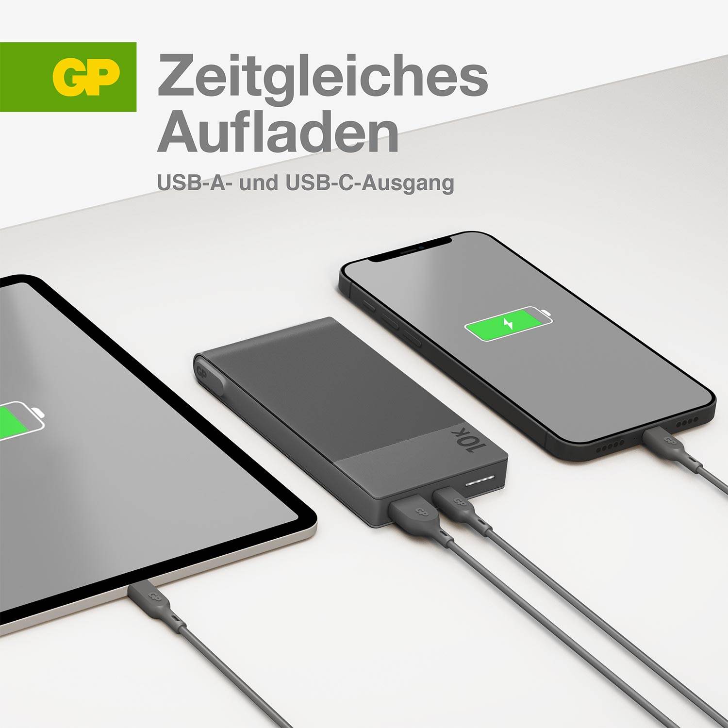 GP MP10B Powerbank 10000 mAh USB PD Li-Ion Grau