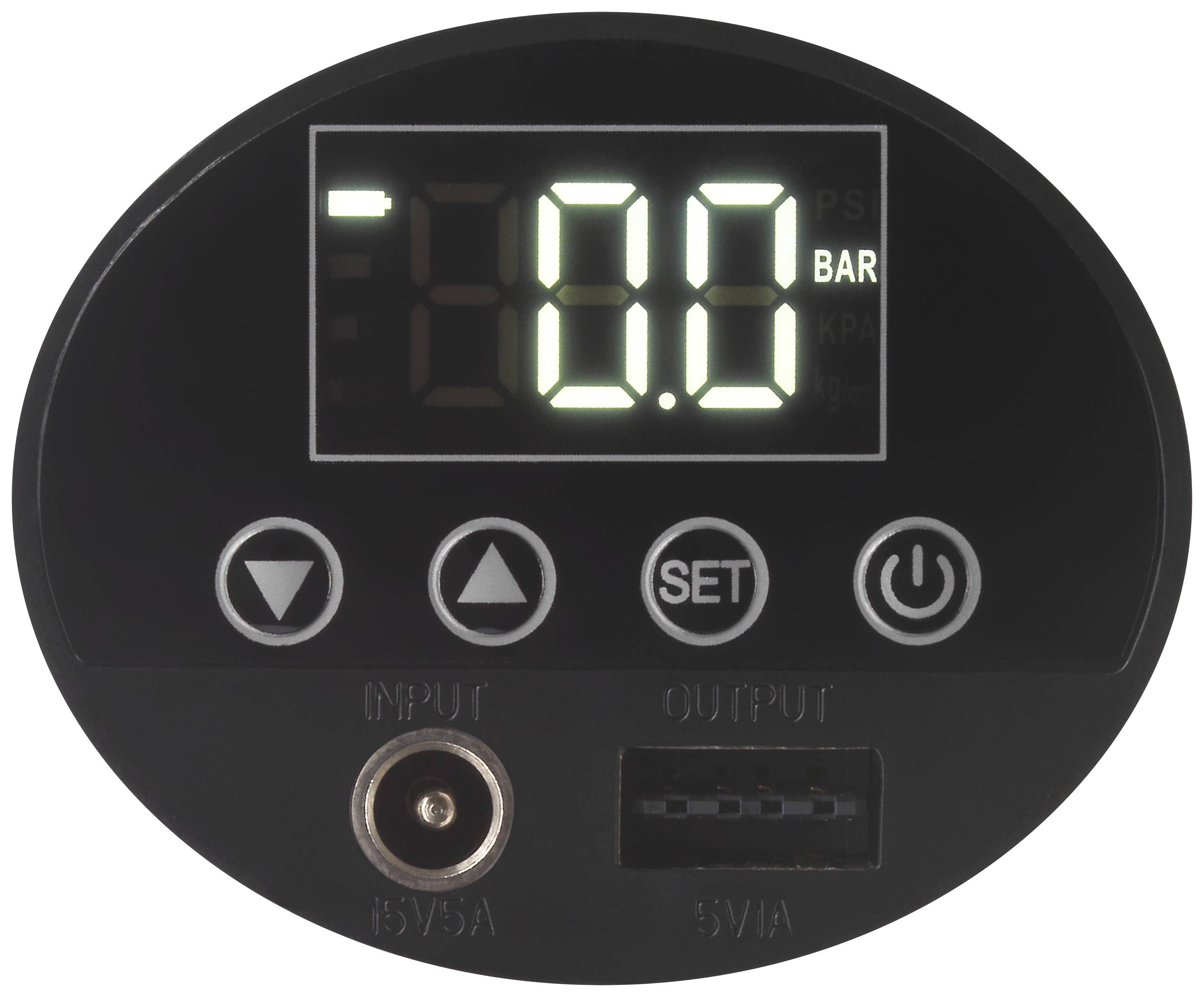 Akku-Kompressor AP-111 10.34 bar mit Powerbank-Funktion, Automatische Abschaltung, Digitales Display, mit Arbeitslampe