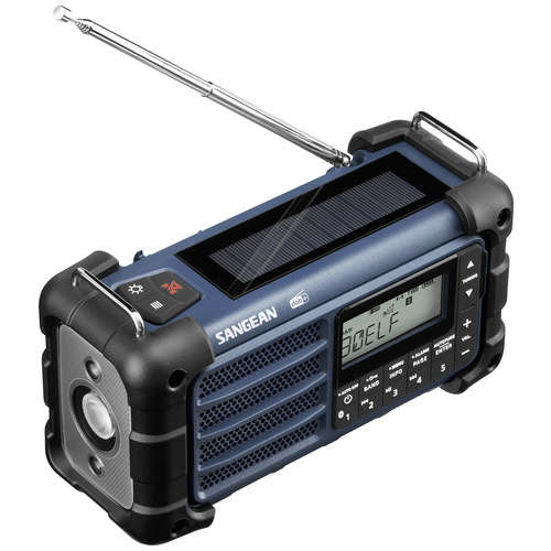Sangean MMR-99 Radio d'extérieur DAB+, DAB, FM radio d'urgence, Bluetooth panneau solaire, protégé contre les projections d'eau